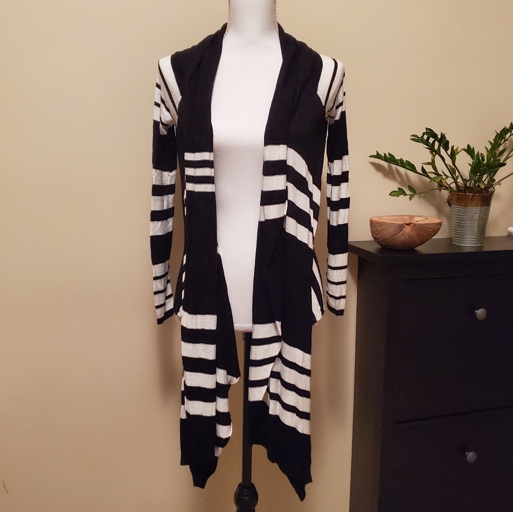 Asymmetrical kimono style cardigan sweater